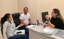 Daniele, Natanael e Millena na reunião desta tarde